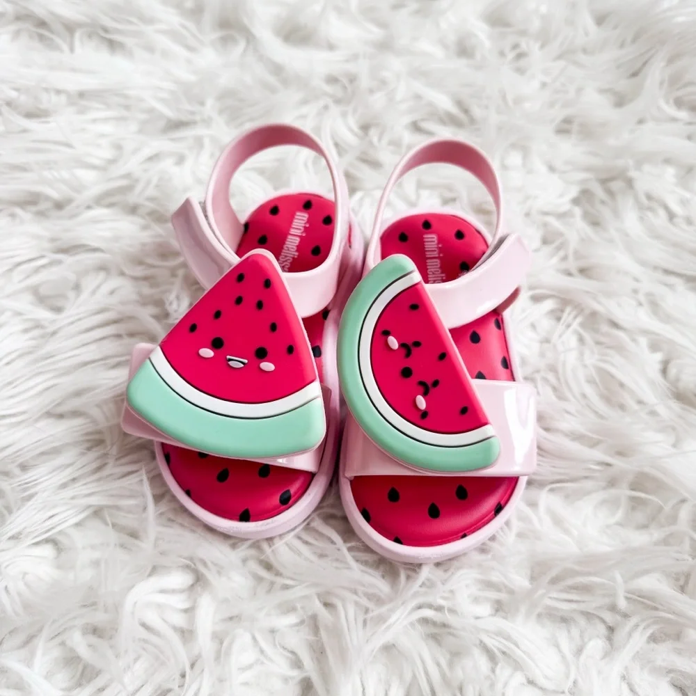 Mini Melissa Watermelon Jelly Sandals Toddler Girls Size 8 Pink